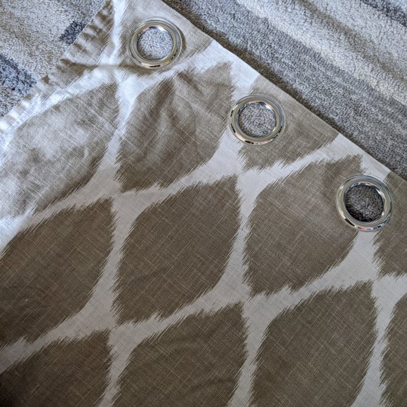 West Elm Neutral Pair of Beige Cream Brown Curtains Set (2) 46x92 - Picture 3 of 15